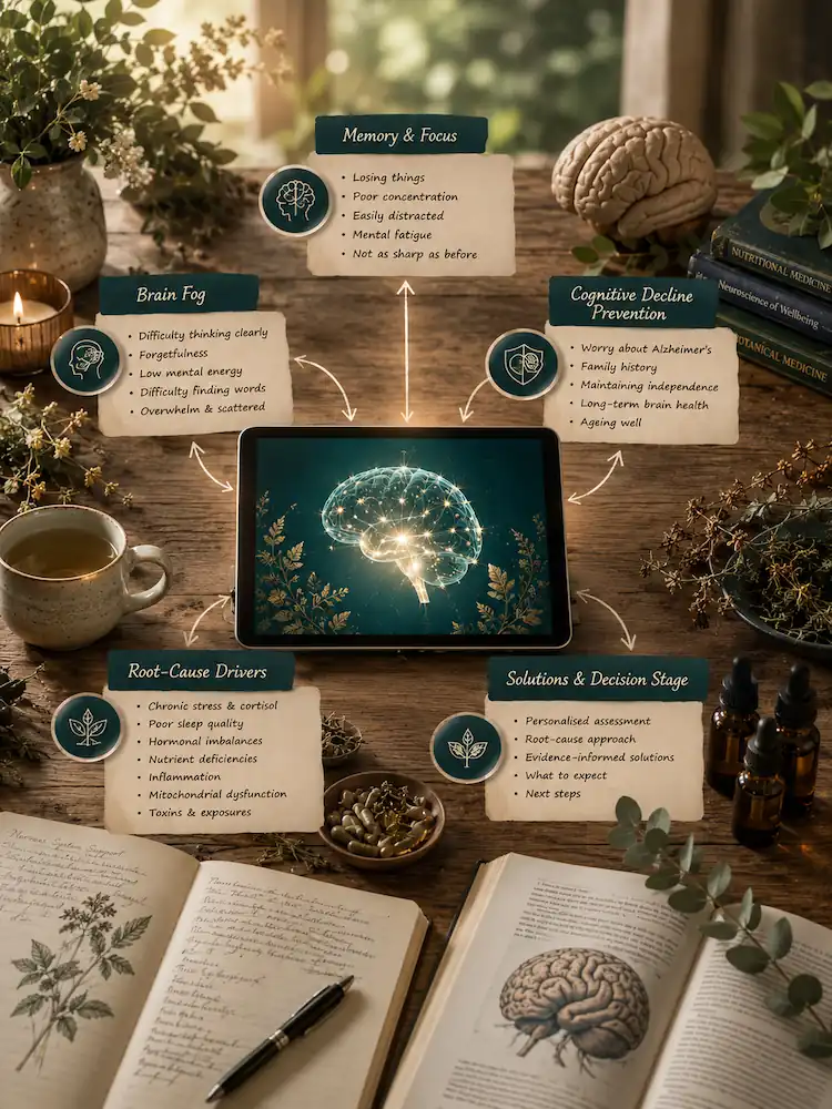 Pillar Content with Cluster Content with a focus on Brain Health content
